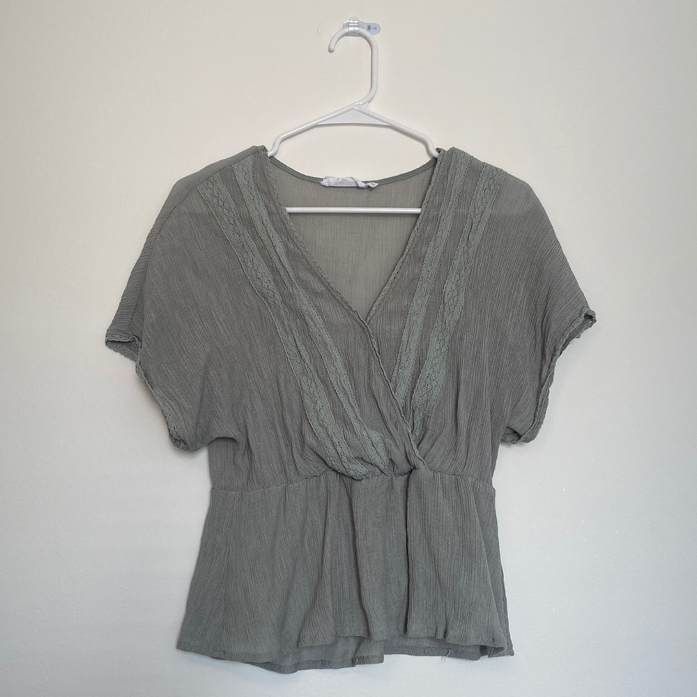 Sage Green Peplum Top